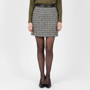 Gap Women's Woven Knit Faux Leather Waist Mini Skirt 16